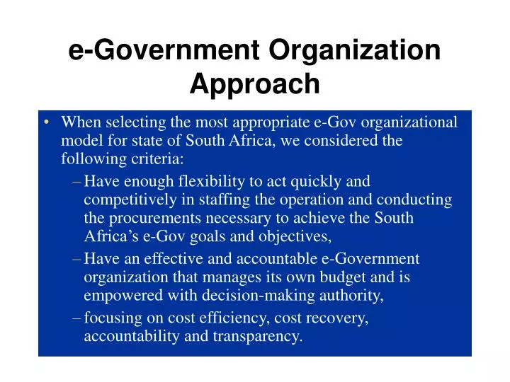 e government organization approach
