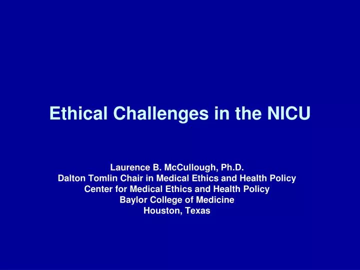 ethical challenges in the nicu
