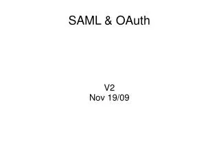 SAML &amp; OAuth