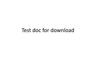 Test doc for download