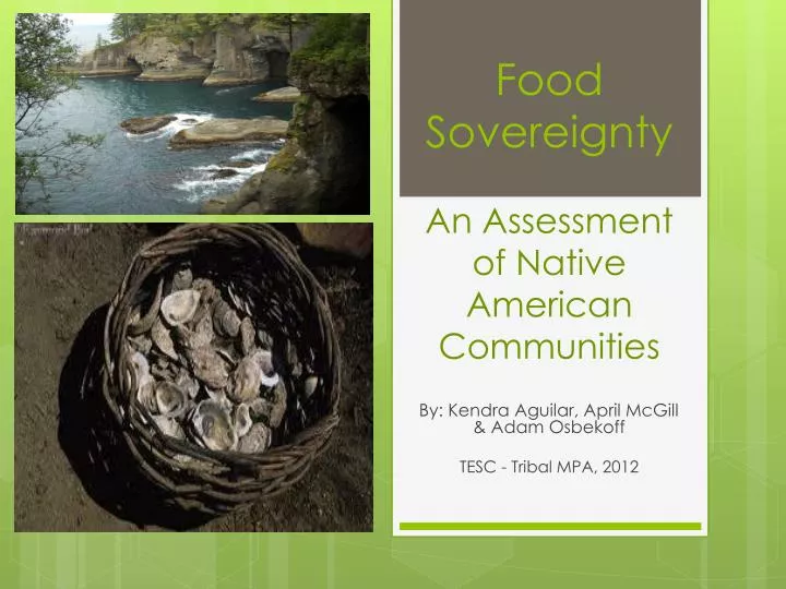 food sovereignty an assessment of native american communities