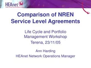 Comparison of NREN Service Level Agreements