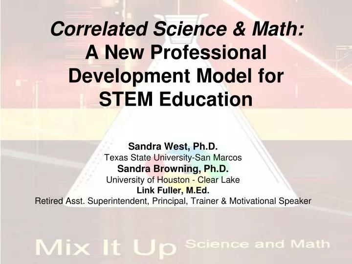 correlated science math a new professional development model for stem education