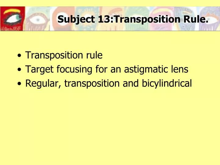 subject 13 transposition rule