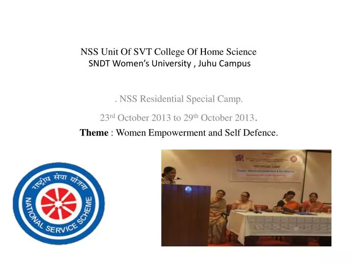 nss unit of svt college of home science sndt women s university juhu campus