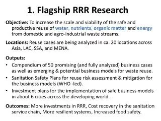 1. Flagship RRR Research