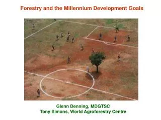 Forestry and the Millennium Development Goals
