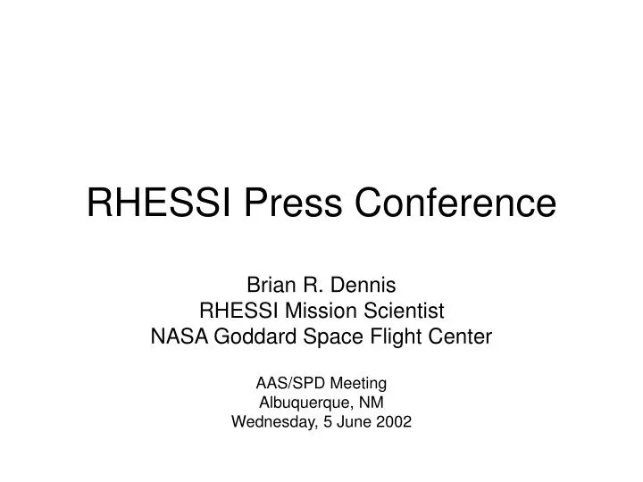 rhessi press conference