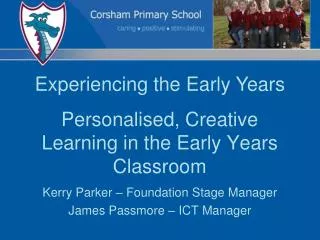 Personalised, Creative Learning in the Early Years Classroom