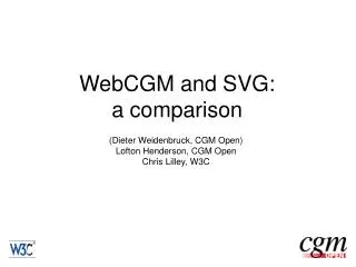 WebCGM and SVG: a comparison