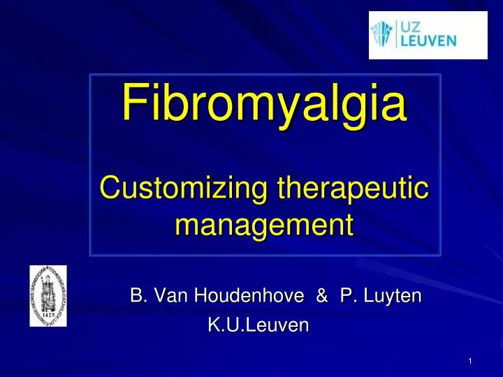 fibromyalgia customizing therapeutic management