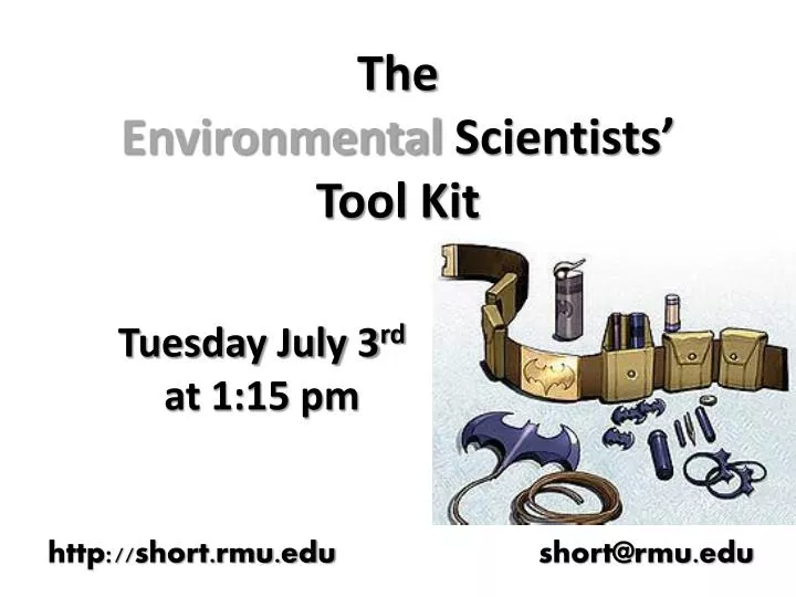 the environmental scientists tool kit