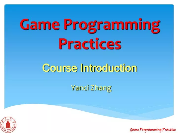 game programming practices course introduction