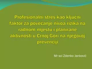 mr sci zdenko jankovi
