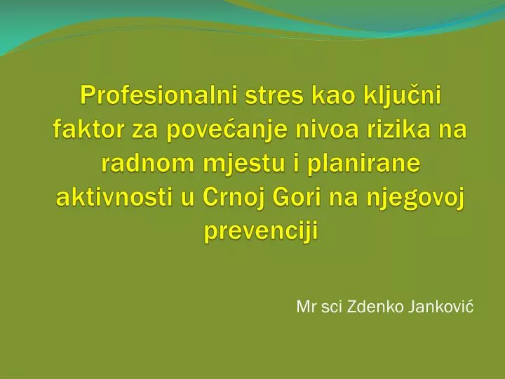 mr sci zdenko jankovi