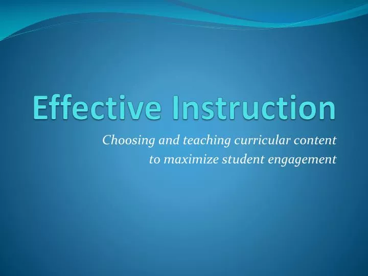 effective instruction