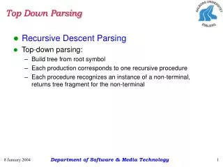 top down parsing