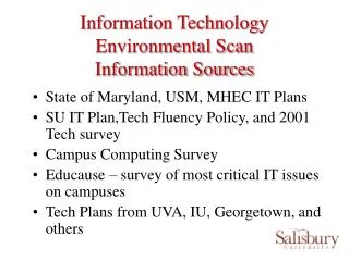 Information Technology Environmental Scan Information Sources