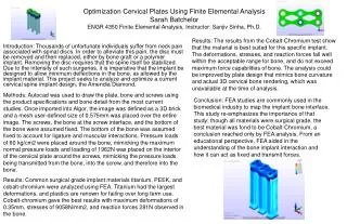 optimization cervical plates using finite elemental analysis