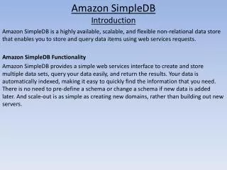 Amazon SimpleDB Introduction