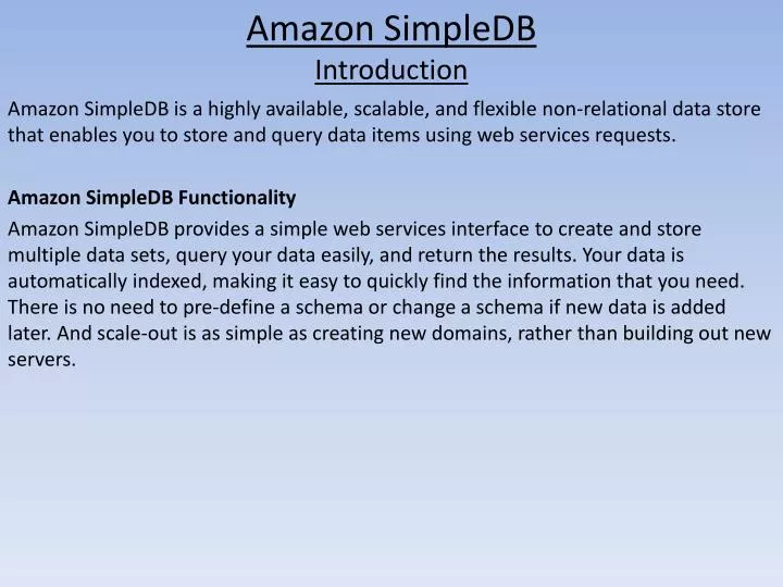 amazon simpledb introduction