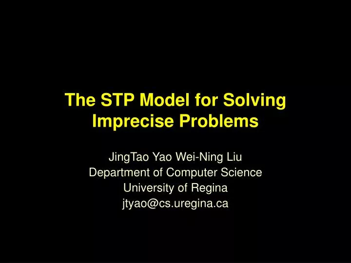 the stp model for solving imprecise problems