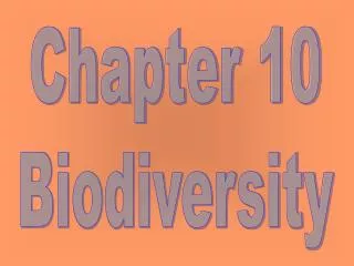 Chapter 10 Biodiversity