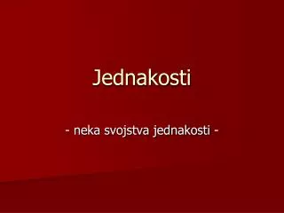 jednakosti