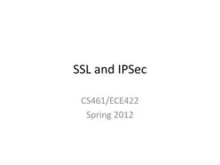SSL and IPSec