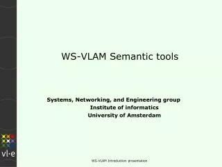 WS-VLAM Semantic tools