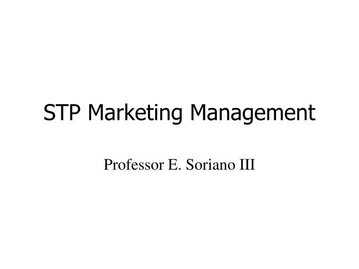 stp marketing management