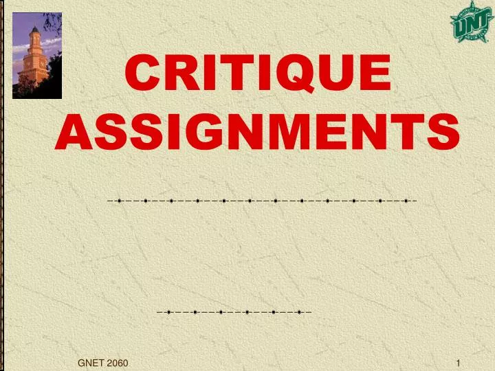 critique assignments