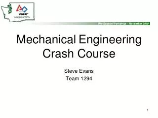 Mechanical Engineering Crash Course