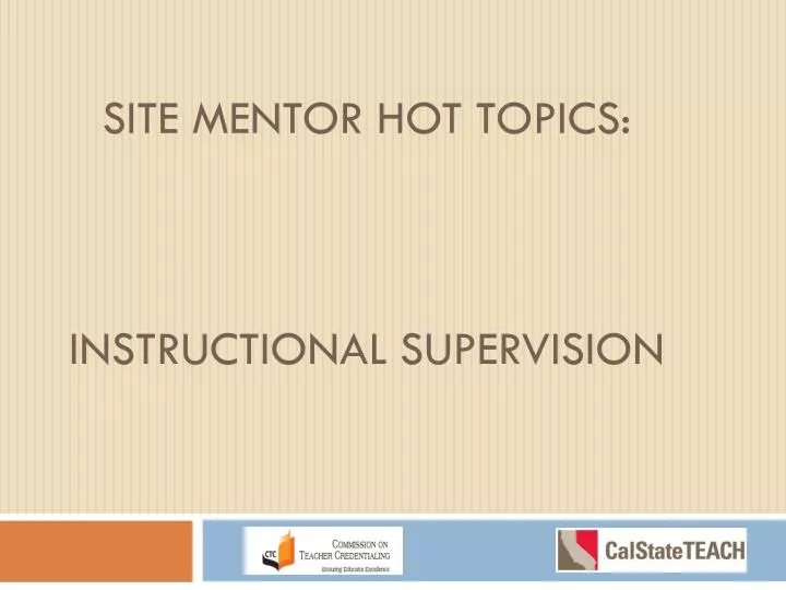 site mentor hot topics instructional supervision