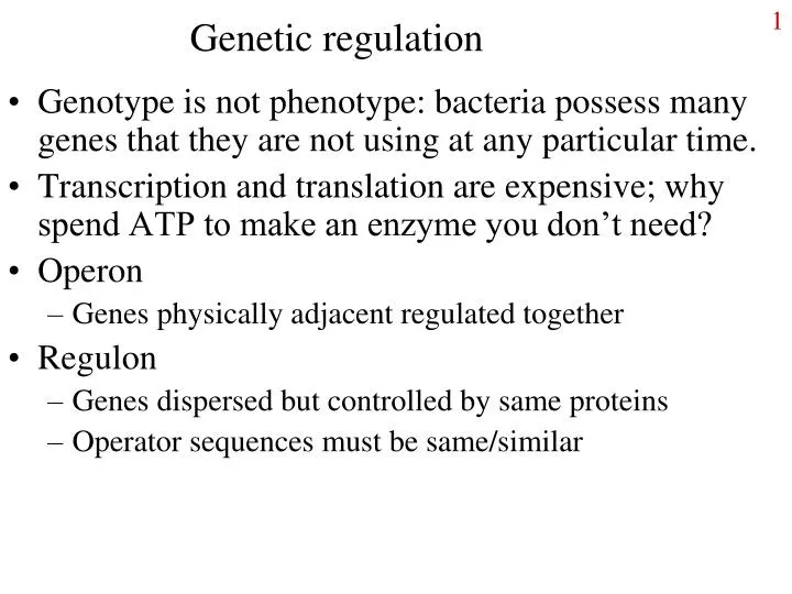 genetic regulation