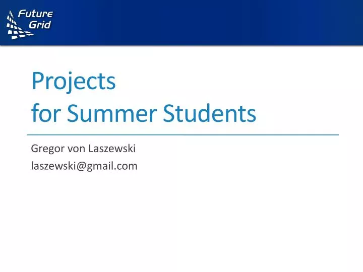 projects for summer students