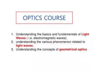 OPTICS COURSE