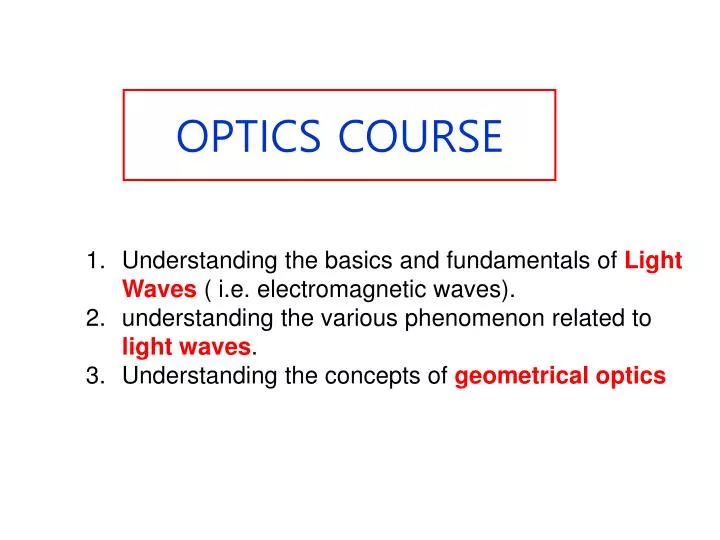optics course