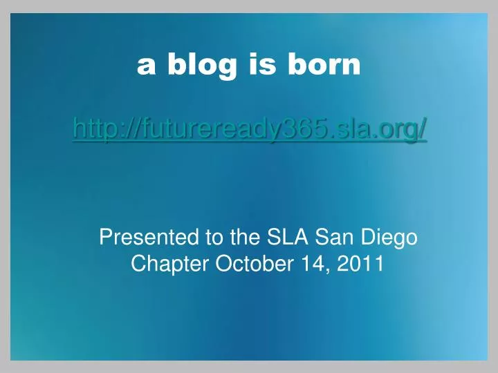 a blog is born