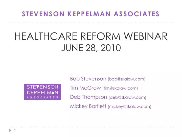 stevenson keppelman associates healthcare reform webinar june 28 2010