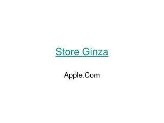 Store Ginza