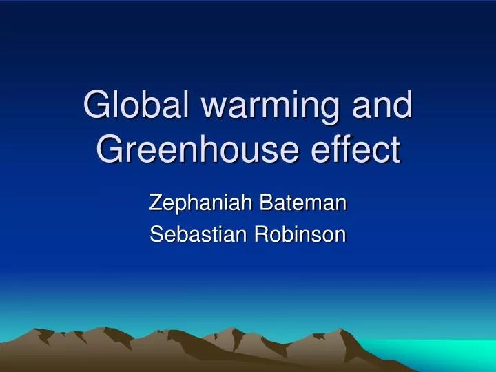 global warming and greenhouse effect