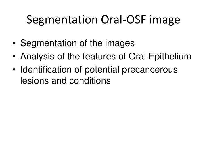 segmentation oral osf image