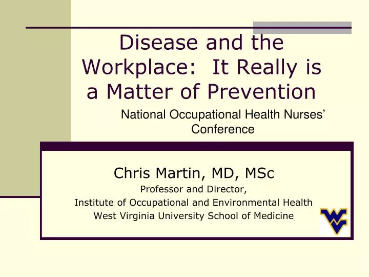 disease and the workplace it really is a matter of prevention