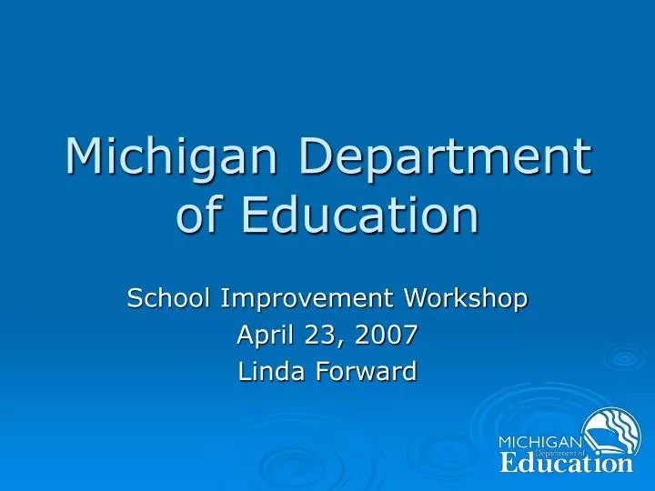 PPT - Michigan Department Of Education PowerPoint Presentation, Free ...