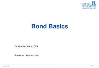 Bond Basics