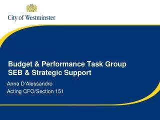 Budget &amp; Performance Task Group SEB &amp; Strategic Support