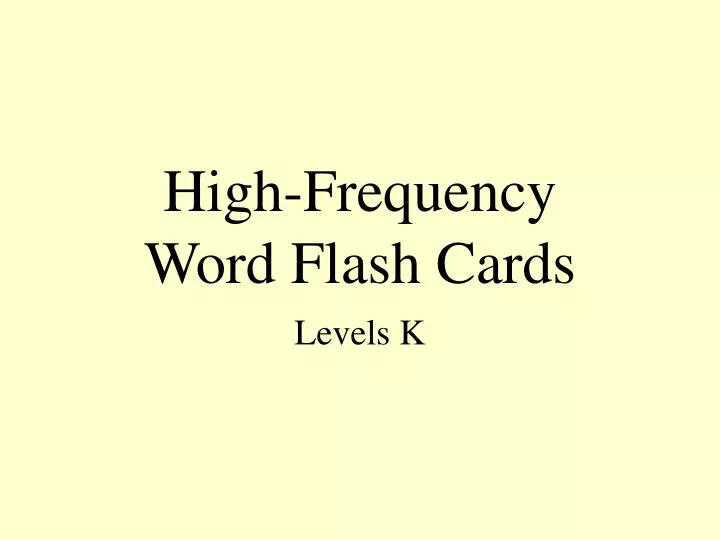 high frequency word flash cards