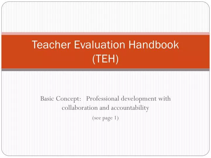 teacher evaluation handbook teh