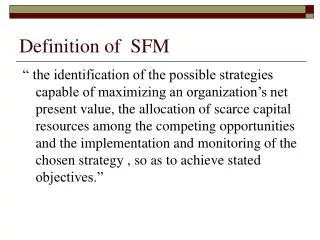 Definition of SFM